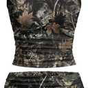 Verdusa Women's 2 Piece Summer Outfits Contrast Lace Graphic Crop Tops and Mini Shorts Clothing Set (Medium, Black)