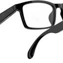 Smart Glasses, Anti-Blue Light Bluetooth Glasses, Built-in Mic and Speakers, Open Ear Music and Hands-Free Calls, Touch and Voice Assistant Compatibility, 100h Long Battery Standby Time (Black)