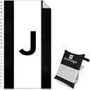 Oversized Monogrammed Microfiber Thin Lightweight Beach Towel Compact Sandproof Quick Dry Extra Large Packable Clearance Towels Personalized Customized Gifts for Friends Men Women Adults Letter J (Black White J)