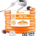 30FT Heated Water Hose for RV, Heated Drinking Water Hose Antifreeze to -45F, 5/8" I.D. with 3/4" GHT Adapter, Lead and BPA Free,No Odor