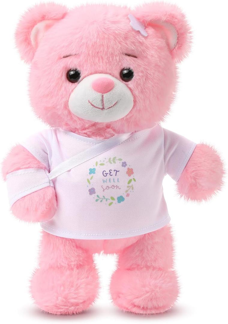 Deekin Get Well Soon Gifts for Kids Injured Recovery Bear Stuffed Animal Gifts Bear for Kids Adult with Broken Arm After Surgery Soft Bandage Plush 10 Inches (Pink,Arm Injury) Deekin Get Well Soon Gifts for Kids Injured Recovery Bear Stuffed Animal Gifts Bear for Kids Adult with Broken Arm After Surgery Soft Bandage Plush 10 Inches (Pink,Arm Injury)