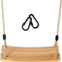 Wooden Tree Swings Tree Swing for Adults Children Kid's Wood Swing Seat with Adjustable Rope 220lbs Load Wooden Swing Set for Indoor Outdoor