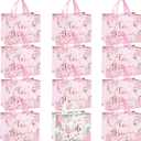 PARSUP 12PCS Bride to Be Bags, Hen Party Tote Bags with Handles, Bridesmaid Treat Bags, Wedding Bridal Shower Gift Non-Woven Bags for Gifts Wrapping, Bachelorette Party Supplies, 12.8"9.8"6.7"