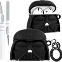 Toyuma for AirPods 4 Case Cute Kawaii Cartoon - Funny 3D Soft Silicone Case Cover with Keychain & Cleaner Kit for Women Girls Teens Character Fun Fashion Design Protective Case for Airpods 4,Black