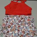 Herseas Women's Floral Print Drawstring Boyshorts Swimsuits Criss Cross Top Bikini Sets High Waisted Two Pieces Bathing Suits, Size M