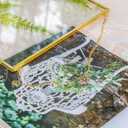 NCYP 11 x 14.1 Inches Double Glass Floating Frame for Artwork Photo, Certificate, Picture, Pressed Dried Flower Plant, Home Wall Hanging Decor, Large, Gold (Glass Frame Only)