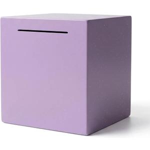 Stainless Steel Piggy Bank for Adults, Must Break to Open Money Saving Box, Unopenable Metal Coin Bank for Cash and Bills, Secure Savings Jar for Goals (Purple, 5.9 Inch)