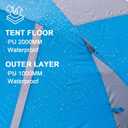 Camping Tent 3-4 Person, Waterproof Family Dome Tent with Removable Rainfly, Dual Two-Way Entry Doors & Mesh Windows, Portable Outdoor Tents for Camping, 10.66 ft W x 7.22 ft D x 4.10 ft H