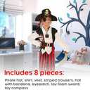 Morph Pirate Costume For Kids - Boys Pirate Outfit - Fun Dress Up Costume For Halloween, Parties, Role Play (3-4 Years, Red)