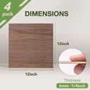 4 Pack Walnut Plywood Sheets, 12 x 12 x 1/4 Inch, 6mm Plywood for Laser Cutting, Thin Unfinished Wood Sheets for Architectural Models, Wood Burning and DIY Crafts