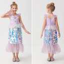 Little Girls Princess Mermaid Costume for Girls Dress Up with Accessory for Christmas Birthday Party Supplies, Size 120