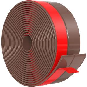 【2026 New Upgrade】 Wide Silicone Weather Stripping Door Seal with Strong Adhesive 2" x 20 ft, Draft Stopper Tape for Door Frame, Side and Bottom Gaps Strip for Glass Shower, Brown