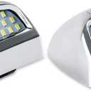 D-Lumina Chrome LED License Plate Lights Assembly Housing Compatible with 1999-2013 Chevy Silverado GMC Sierra 1500 2500 3500 HD Suburban Tahoe Cadillac Escalade EXT Yukon XL, 6000K White 2-Pieces