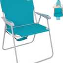 #WEJOY Folding Beach Chair for Adults, Lightweight Beach Chair with Shoulder Straps, High Back Camping Chairs with Hard Armrest, Supports 300lbs for Outdoor Lawn Concert, Tall