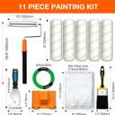 Paint Roller Kit 11 PCS, 9" Extendable Roller Frame (3 ft)