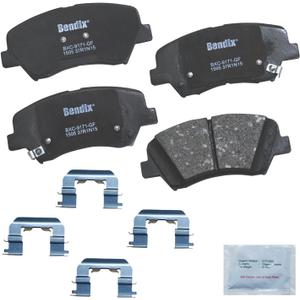Bendix Priority1 CFC1595 Ceramic Front Brake Pads for Select Models Hyundai Elantra, Elantra Coupe, GT, Veloster, Kia Forte, Forte5, Forte Koup, Soul