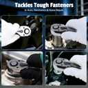3-Piece Stubby Ratchet Set, 1/4", 3/8", 1/2", 72-Tooth Mini Driver Ratchet Wrench Set, Chrome-Plating & Polishing, Quick-Release, EVA Environmentally Organizer