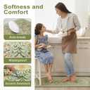 Collive Green Kitchen Mats for Floor, Cushioned Anti Fatigue Mat Non Skid Waterproof Kitchen Rugs Set of 2, Beige Vintage Comfort Standing Desk Rug for Office, Sink, Laundry, 17"x30"+17"x59"