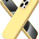 ORNARTO Compatible with iPhone 15 Pro Case 6.1", Liquid Silicone 3 Layers Full Covered Soft Gel Rubber Cover, Shockproof Protective Slim Phone Case with Anti-Scratch Microfiber Lining-Cream Yellow