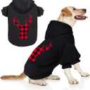 Dog Hoodie Sweater for Dogs Pet Clothes Buffalo Plaid Dog Hooded Sweatshirt Warm and Soft Breathable Cozy(Reindeer&L)