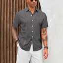 Runcati Mens Cuban Guayabera Shirts Short Sleeve Linen Button Down Shirt | Casual Shirt, Beach Summer, Mexican Shirts, Spread Collar (XL)