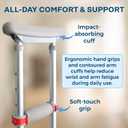 DMI Universal Aluminum Crutches - Adjustable Underarm Walking Aid for Adults, Shorter to Tall (4'6"-6'6"), Push-Button Height Adjustment, 300 lbs Capacity, Slip-Resistant Tips, 1 Pair