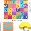 Kangler Kids Foam Puzzle Play Mat 5.9inch x 5.9inch (36-Piece Set) Interlocking EVA Floor Tiles with Alphabet and Numbers