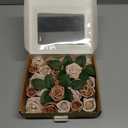 Ling's Moment 1.5/2 inch Artificial Rose Taupe & Nude Buds and Petite Roses w/Stem 25pcs for DIY Wedding Boutonniere Corsages Bouquets Centerpieces Decorations