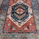 SERISSA Washable Rug 5x7 Boho Area Rugs, Washable Large Rugs for Living Room, Ultra Soft Non-Slip Rust Rug Print Distressed Vintage Farmhouse Carpet for Bedroom Dining Room Dorm Office Home Decor