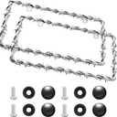 2Pcs Barbed Wire Design License Plate Frame, Chain Plate Frame Supplies Comes with Screws, Barbed Wire License Silver, Personalized License Cars, Trucks for Men and Women