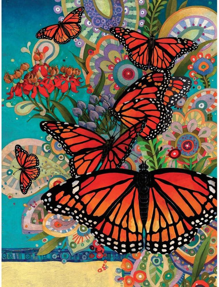 Bits and Pieces - 300 Piece Jigsaw Puzzle for Adults - 18" x 24" - Monarch Madness - 300 pc Large Piece Colorful Butterflies Jigsaw by David Galchutt Bits and Pieces - 300 Piece Jigsaw Puzzle for Adults - 18" x 24" - Monarch Madness - 300 pc Large Piece Colorful Butterflies Jigsaw by David Galchutt