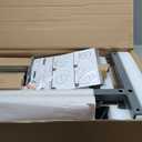 Vaunn Medical Pneumatic Adjustable Overbed Bedside Table with Wheels (Hospital and Home Use) (Black)