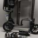 Drive Medical Lightweight Folding Transport Wheelchair - Reliable Mobility Support - Durable Steel Frame - Swing-Away Footrests - Compact Travel Design - Silver (1 Count (Pack of 1))