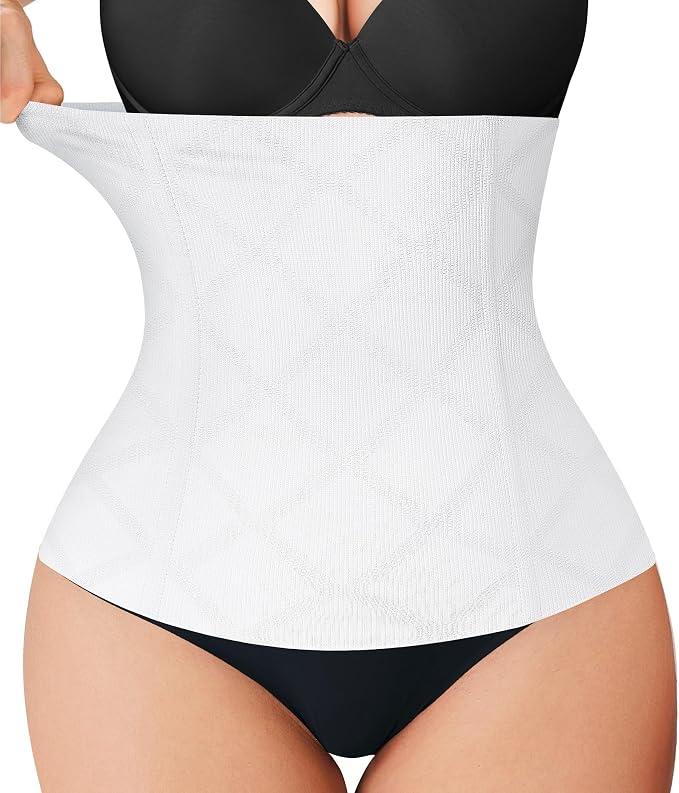Nebility Womens' Waist Trainer Tummy Control Waist Cincher Slim Body Shaper(White, XS)