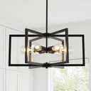 Black Chandeliers Farmhouse Dining Room Light Fixtures Over Table 6 Light Metal Hanging Pendant Lights for Entryway Foyer Kitchen Island Bedroom
