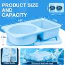 Reusable Silicone Snack Boxes with Lids Double-Layer Design Suitable for Storing Lunch Fruit and Snacks Also Suitable Compact Mini Snack Boxes (2Blue and 2Pink)