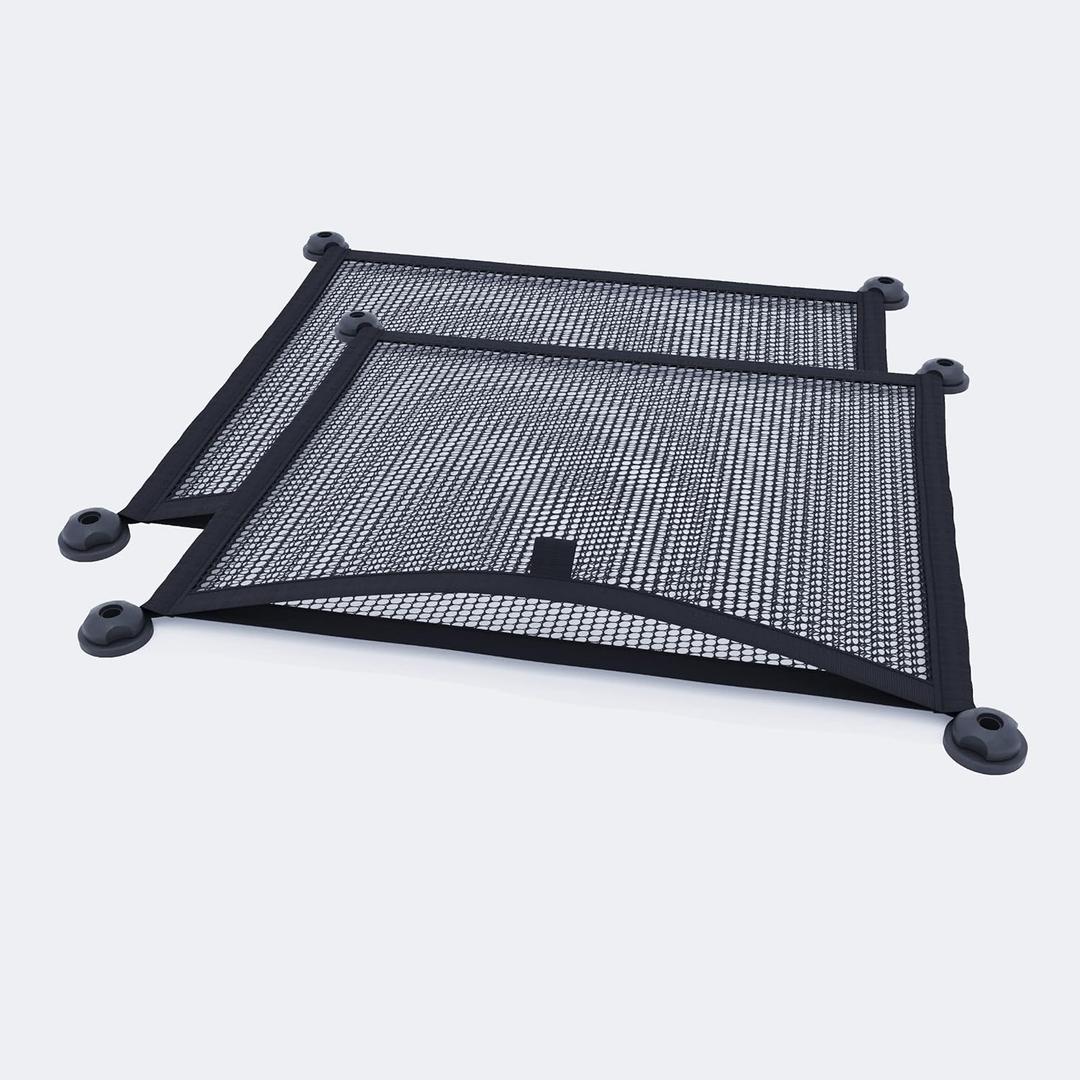 2 Pack Small Cargo net Pocket, Elastic mesh Netting, Storage, Organizer for RV, Bus, Camper, Boat, Household etc. (Set of 2)