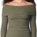 Florence by Mills Womens Cozy Off The Shoulder Sweater (Large, Dusty Olive)