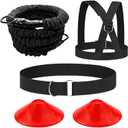 80lb Resistance Band Finess Training Set, Shoulder Belt Explosive Speed Agility Training Equipment Double People Physical Exercising Suit for Various Sports (6.6ft, black)