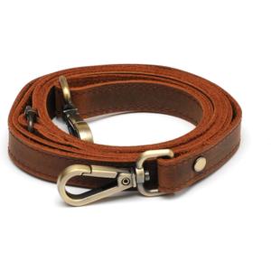 Full Grain Leather Replacement Strap for Handbags, Purses, Crossbody Bags, & Laptop Cases | Adjustable Shoulder Strap with Swivel Clasps | Brown, 0.6 in. Wide