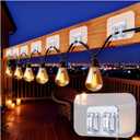 100Pcs Hooks for Outdoor String Lights Clips, Adhesive Cord Clip for Wall Wire Holder, Christmas Light Clips for LED Hanging Balcony String Lights