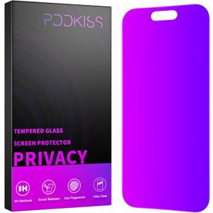 PDDKISS Compatible for iPhone 16 Pro Privacy Screen Protector Tempered Glass 6.3 Inch, Purple Gradient Anti Spy Anti Blue Light HD Easy Installation