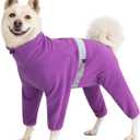Dog Winter Coats for Medium Large Dogs, Warm Polar Fleece Dog Jacket, Winter Dog Clothes Pullover, Cold Weather Dog Jumpsuit Onesie, Dog Snow Jacket, Dog Apparel Outfit (Purple)