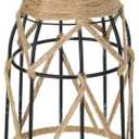 1 Pack Industrial Hemp Rope Pendant Lamp Shade, Small Vintage Boho Hanging Light Shades, Mini Rustic Metal Cage Lampshade for E27 Chandelier Wall Sconces Ceiling Hanging Pendant Light Fixture