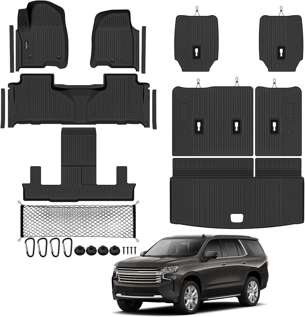 Floor Mat Set for 2021-2027 Chevy Tahoe/Cadillac Escalade 7 Seats