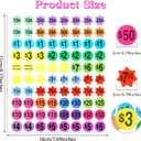 Price Stickers Garage Sale, 20 Sheets Garage Sale Tags Removable Rummage Sales Price Stickers, 3/4" Round Preprinted Prices Labels for Yard Sales, Flea Markets, County Fairs & Retail, Colorful