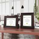 Yaetm Dark Brown Vertical Double Diploma Frame, 2-8.5 x 11 ( Brown )