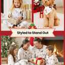 PATPAT Christmas Family Matching Pajama Sets Includes Christmas Socks - Perfect for Family Photos & Holiday Celebrations (8-9 Years, Brown and White)