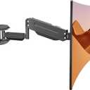 suptek Single Monitor Wall Mount for 13 to 32 Inch Screens, Gas Spring Monitor Arm Wall Mount Holds Up to 10KG/22lbs, Full Motion Adjustable,VESA Mount 75x75/100x100mm(WM18) (Black)