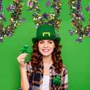 100 Feet Mardi Gras Tinsel Garland Gold Green Purple Garland Mardi Gras Christmas Tree Tinsel Garland Metallic Twisted Hanging Garland for Mardi Gras Oktoberfest Birthday Party Decoration, B